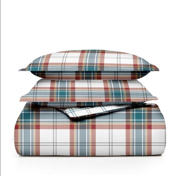 *Holiday Plaid Percale Comforter Set - Picture 1 of 3